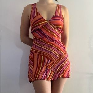 Multicolored tank mini dress